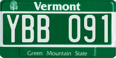 VT license plate YBB091