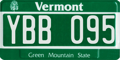 VT license plate YBB095