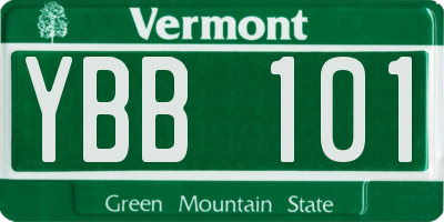 VT license plate YBB101