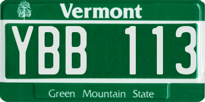 VT license plate YBB113