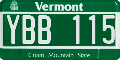 VT license plate YBB115