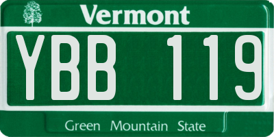 VT license plate YBB119
