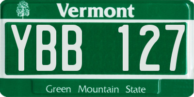 VT license plate YBB127