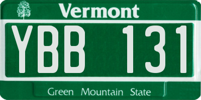 VT license plate YBB131