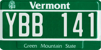 VT license plate YBB141