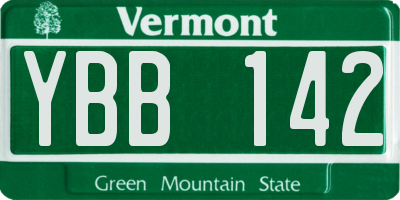 VT license plate YBB142