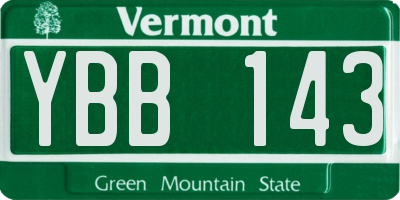 VT license plate YBB143