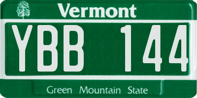 VT license plate YBB144