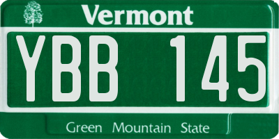 VT license plate YBB145