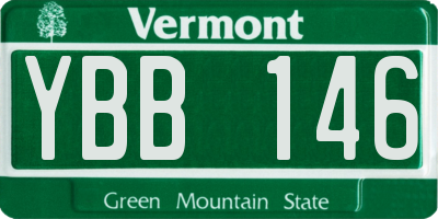 VT license plate YBB146