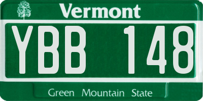 VT license plate YBB148
