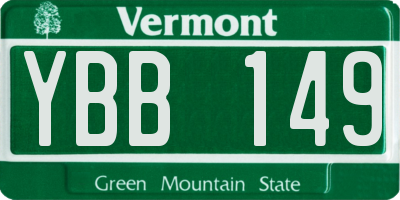 VT license plate YBB149