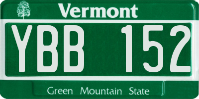 VT license plate YBB152