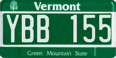VT license plate YBB155
