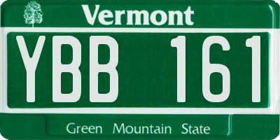 VT license plate YBB161