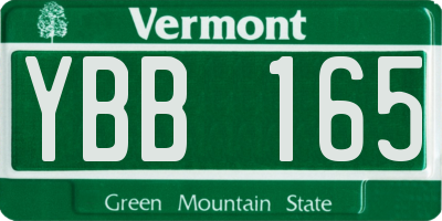 VT license plate YBB165