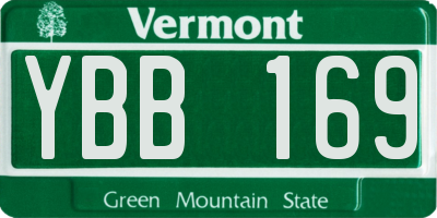 VT license plate YBB169