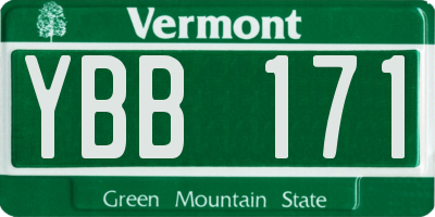 VT license plate YBB171