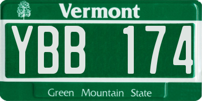 VT license plate YBB174