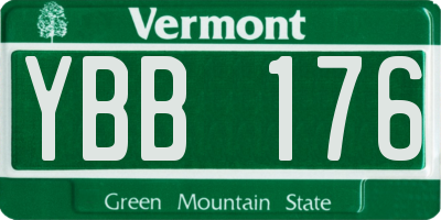 VT license plate YBB176