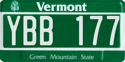 VT license plate YBB177