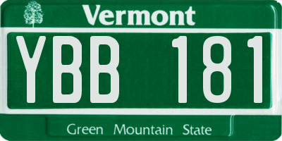 VT license plate YBB181