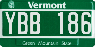 VT license plate YBB186