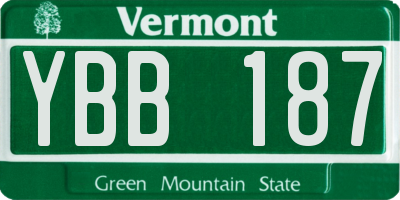 VT license plate YBB187