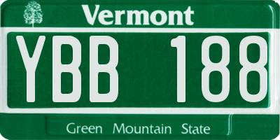 VT license plate YBB188