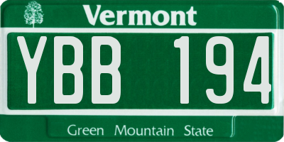 VT license plate YBB194