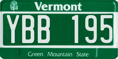 VT license plate YBB195