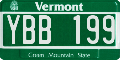 VT license plate YBB199