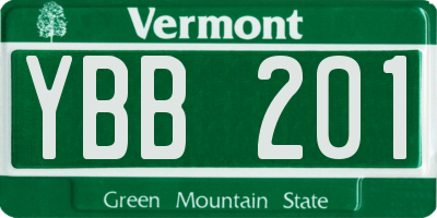 VT license plate YBB201