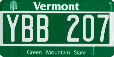 VT license plate YBB207