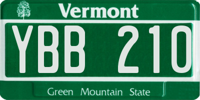 VT license plate YBB210