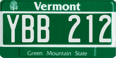 VT license plate YBB212