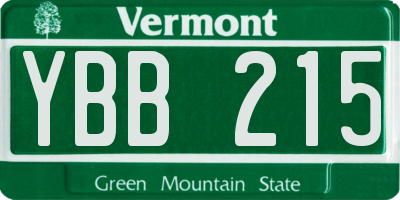 VT license plate YBB215