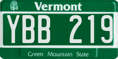 VT license plate YBB219