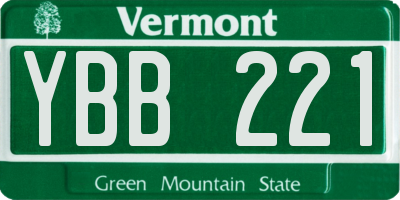VT license plate YBB221