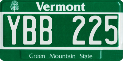 VT license plate YBB225
