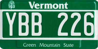 VT license plate YBB226