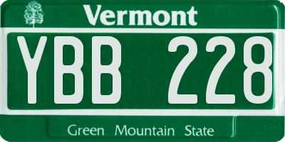 VT license plate YBB228