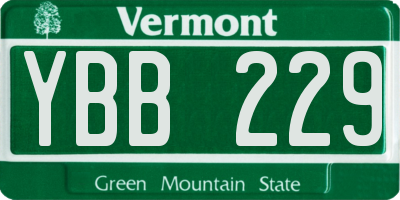 VT license plate YBB229