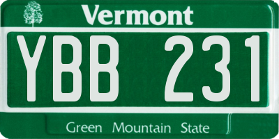 VT license plate YBB231