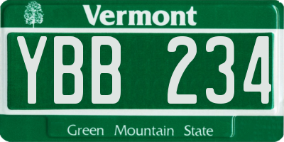 VT license plate YBB234