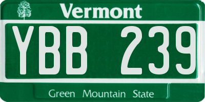 VT license plate YBB239