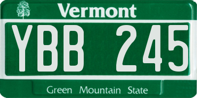 VT license plate YBB245