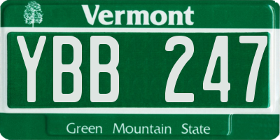 VT license plate YBB247