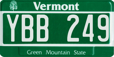 VT license plate YBB249