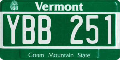 VT license plate YBB251